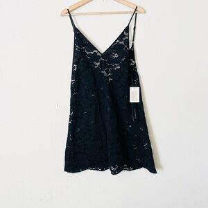 NWT Romance Was Born SIZE 10 Fantasy black sheer lace sip mini dress